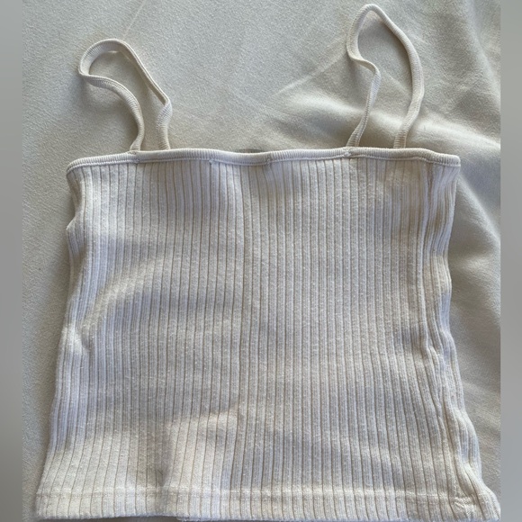Small Cream Ribbed Tank Top - Picture 2 of 3